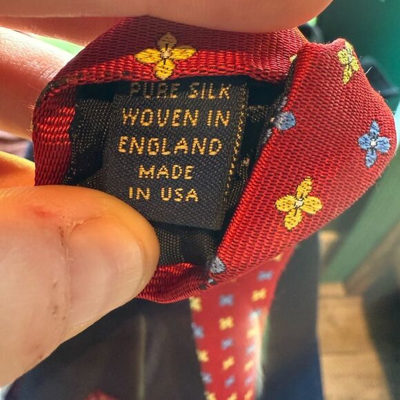 Brooks Brothers Makers Vintage Silk Tie Red Yellow Blue Floral. - Picture 3 of 5